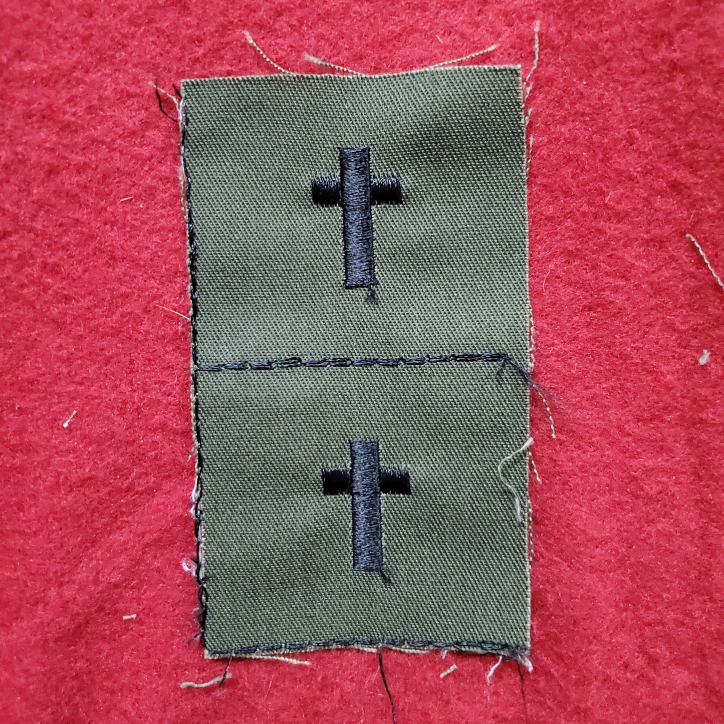 VINTAGE US Army CHAPLAIN Sew On Vietnam OD Olive Drab Era BDU Woodland (03o18)