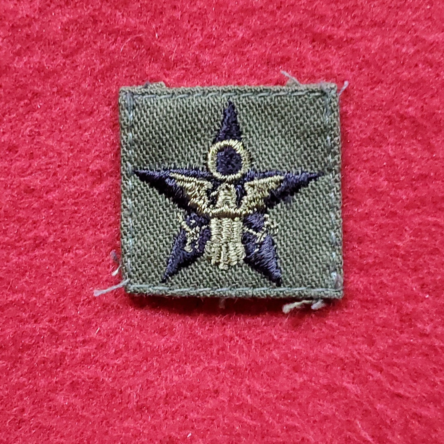 VINTAGE US Army GENERAL OFFICE STAFF Sew On OD Olive Drab Vietnam Era BDU Woodland (03o36)