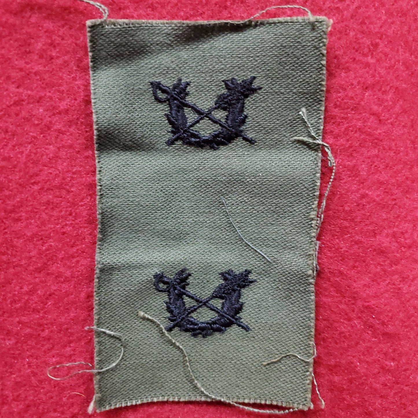 VINTAGE Pair US Army JAG CORPS Sew On Vietnam OD Olive Drab Era BDU Woodland (03o21)