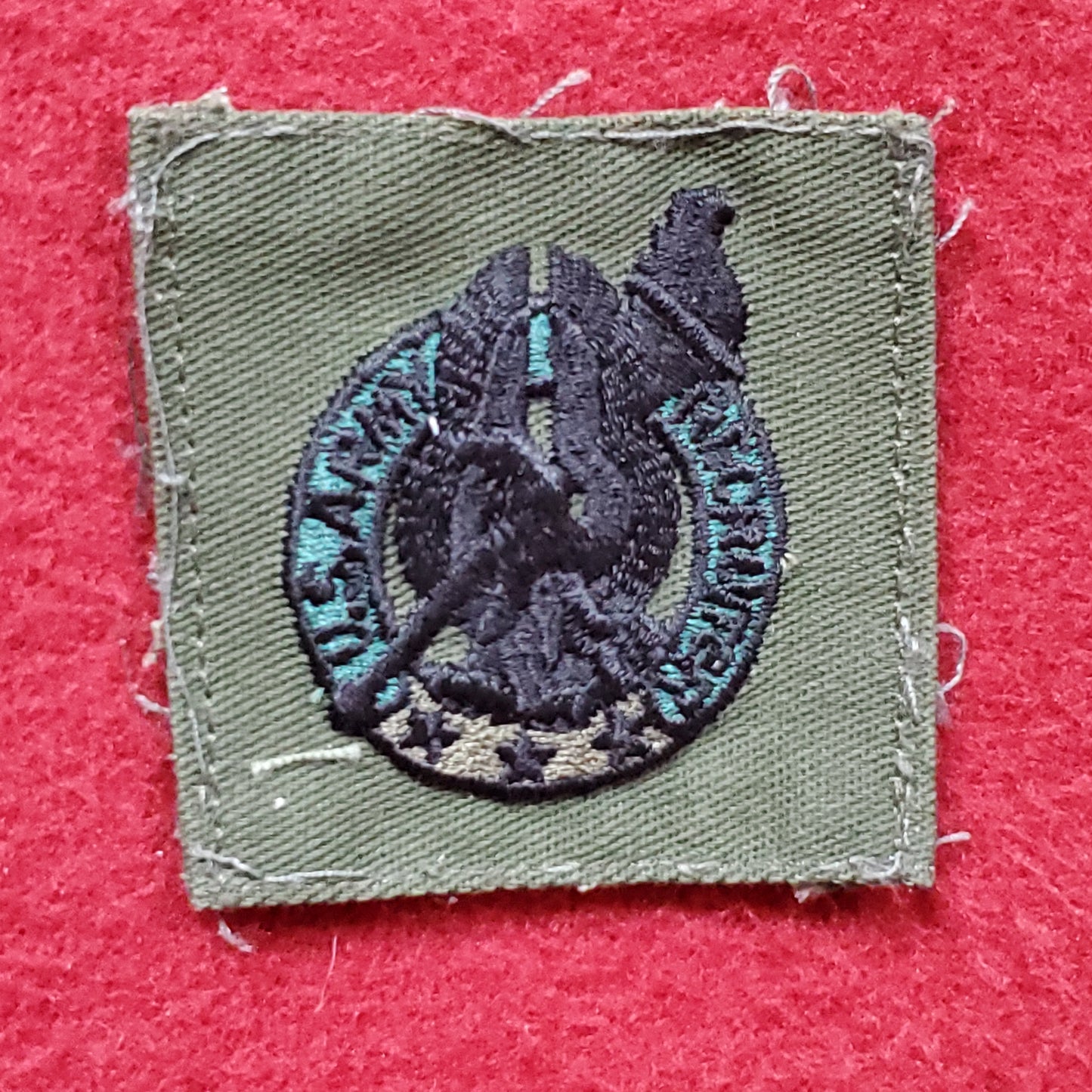 VINTAGE US Army ARMY RECRUITER Sew On Vietnam OD Olive Drab Era BDU Woodland (04o33)