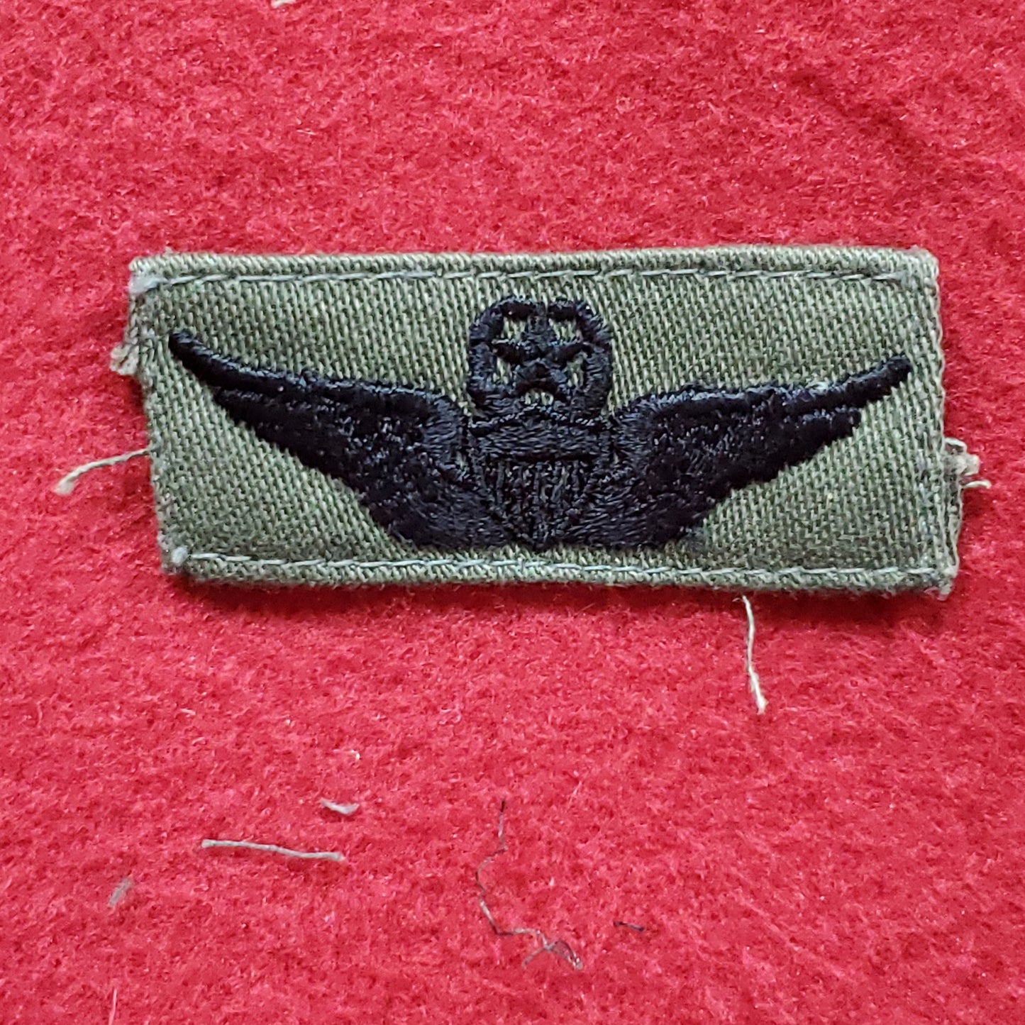 VINTAGE US Army SENIOR AVIATOR AIR CREW BADGE Sew On Vietnam OD Olive Drab Era BDU Woodland (04o25)