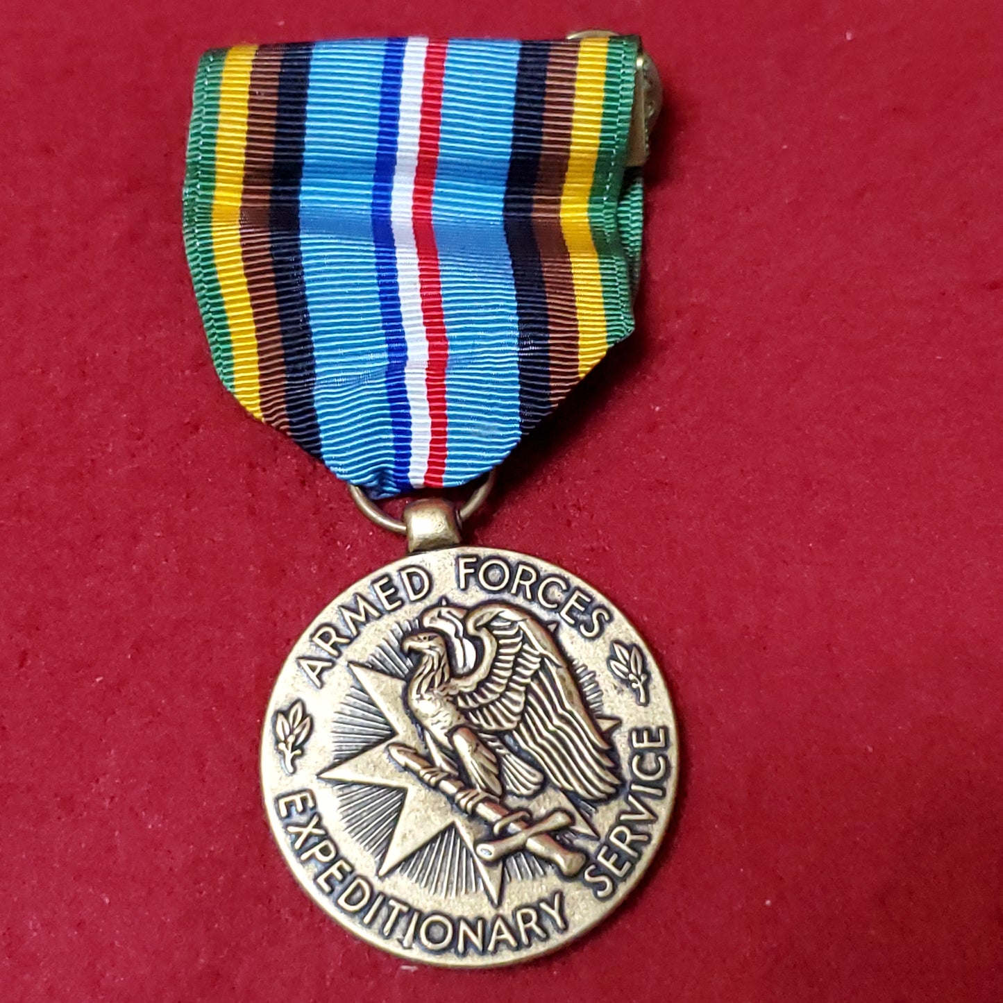 VINTAGE US Armed Forces EXPEDITIONARY SERVICE Full Size Medal Heroic Meritorious (06o70)
