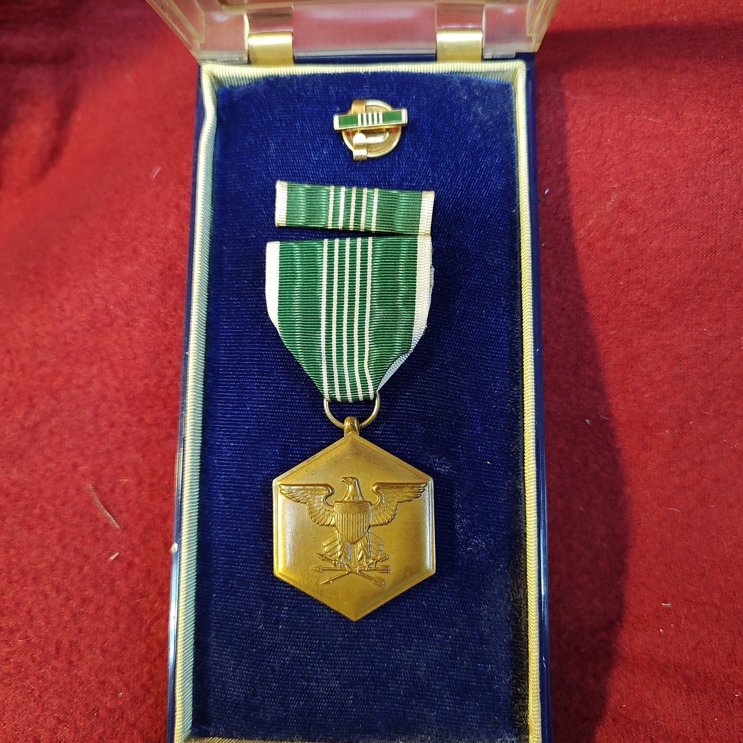 VINTAGE US Military Merit Medal Ribbon Lapel Pin (06o145)