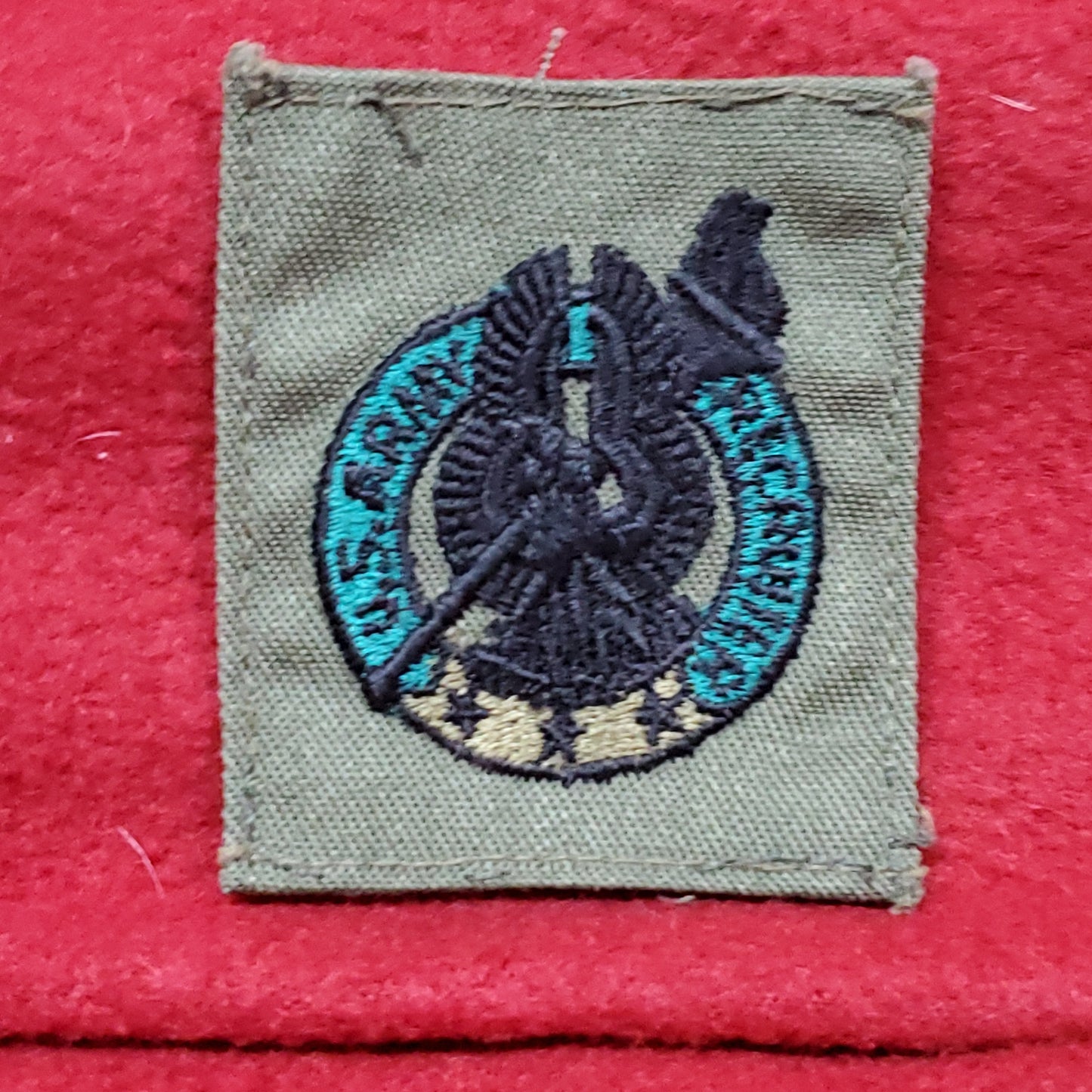 VINTAGE US Army RECRUITER Patch Sew On Subdued OD Black (1odp10)