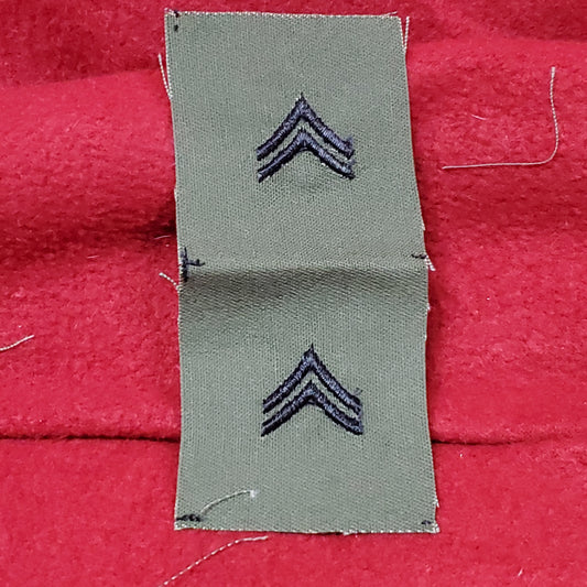 *Set of 2* US Army CORPORAL CPL Rank Patch Sew On Subdued OD Black (bu03-cp1)