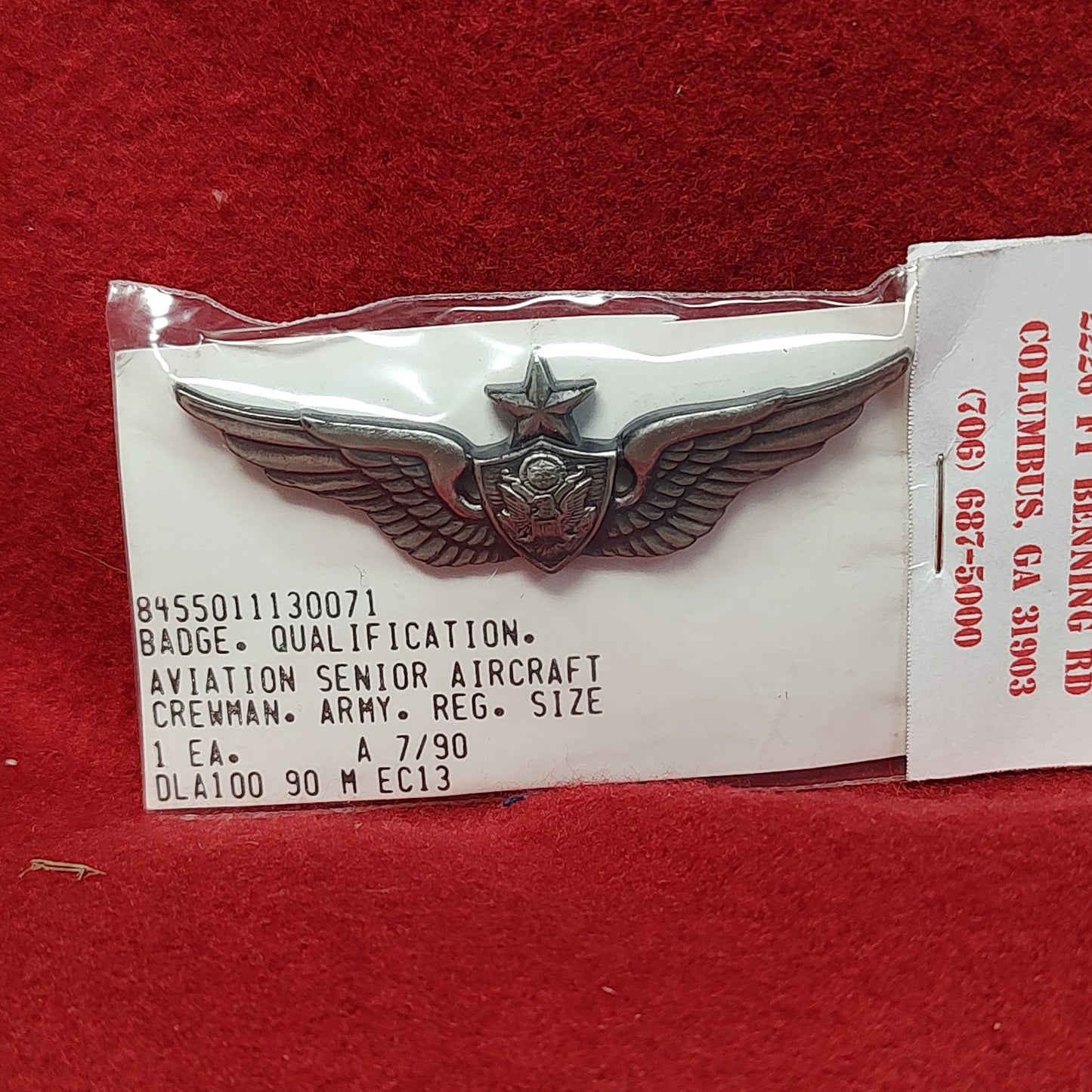VINTAGE US Army AVIATION SENIOR AIRCRAFT CREWMAN Pin (03CR61)