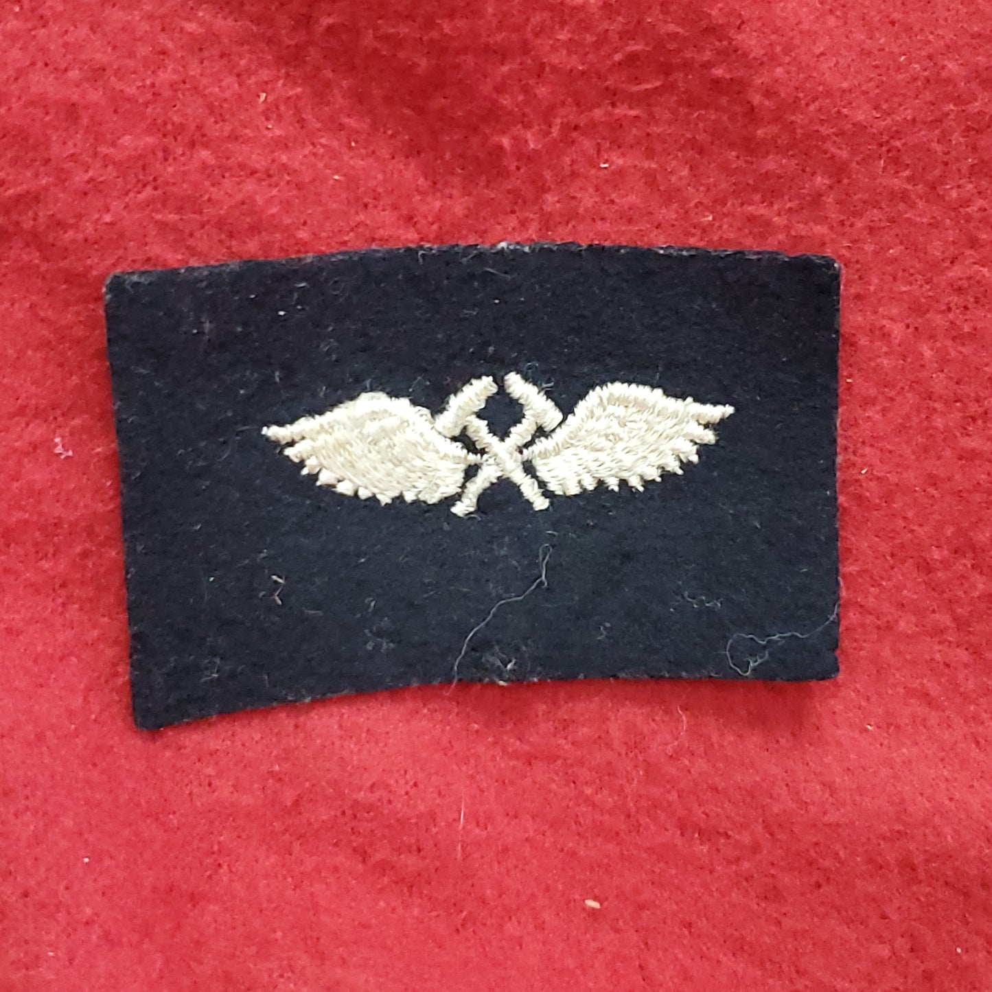 VINTAGE US Navy Coast Guard Black Felt AVIATION STRUCTURAL MECHANIC White Sew On Patch (WSB09-13)