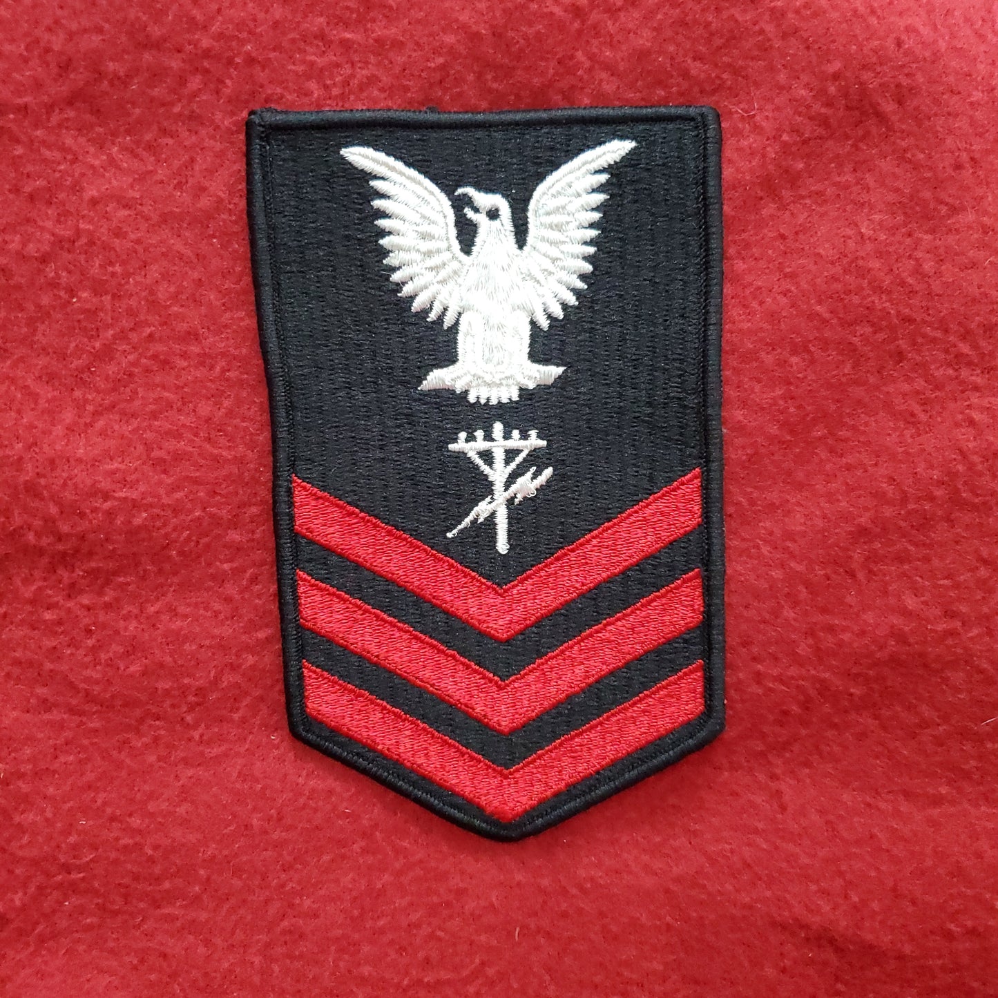VINTAGE US Navy Coast Guard CONSTRUCTION ELECTRICIAN FIRST CLASS Sew On Patch (WSB09-26)