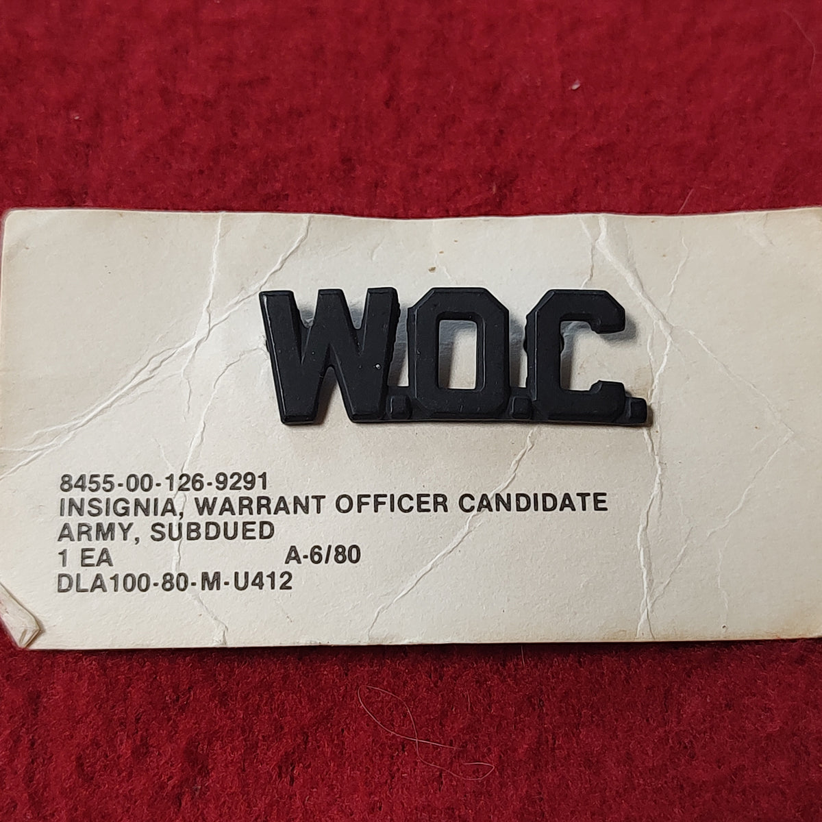 VINTAGE US Army WARRANT OFFICER CANDIDATE Badge Pin (19CR18)