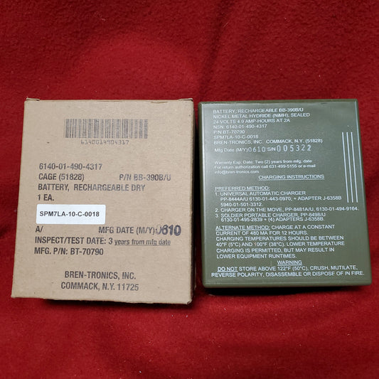 US Army Bren-Tronics Rechargeable Dry Battery BB-3908/U Nickel Metal Hydride 24V (bb3908)