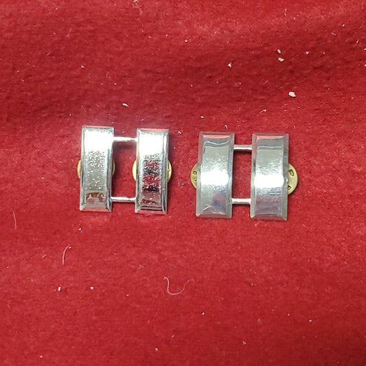 SET of US Army SILVER Captain Rank Metal Pin-On (26cr13)