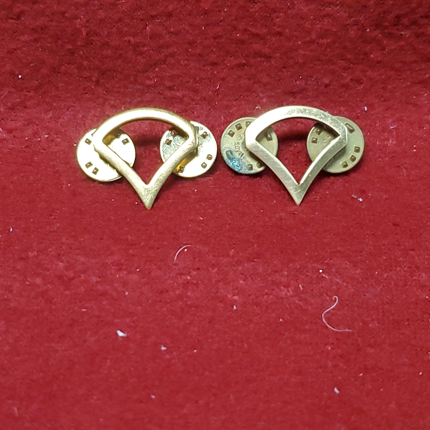 SET of US Army GOLD PFC Private First Class Rank Metal Pin-On (26cr19)
