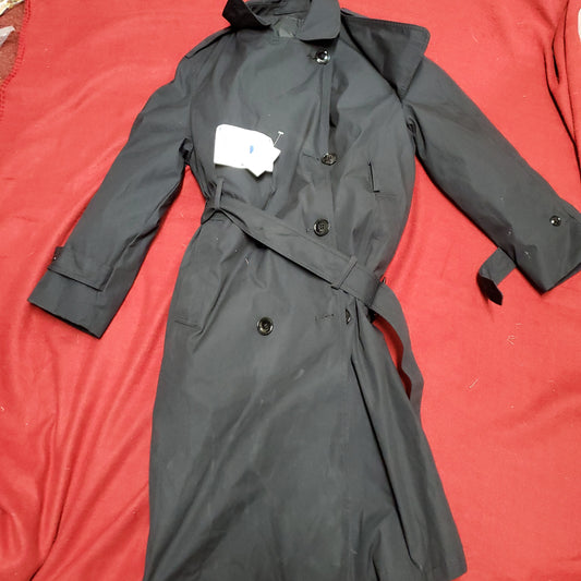 NWT US Army Army Female 12 Short All-Weather Black Overcoat ASU Black Excellent Condition (BA07-6)