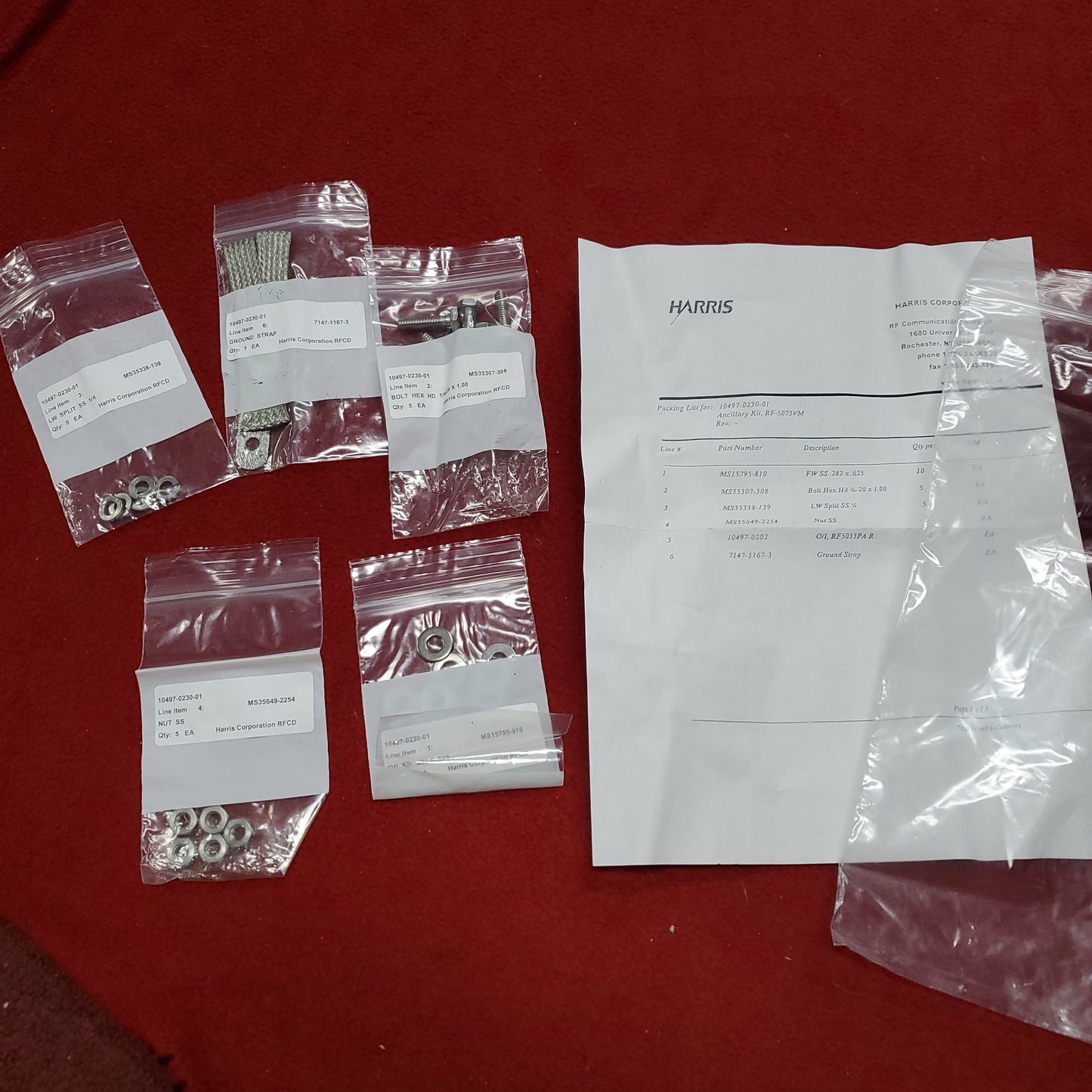 Harris RFCD Ancillary Kit RF-5073VM 10497-0230-01 (fc03-19)