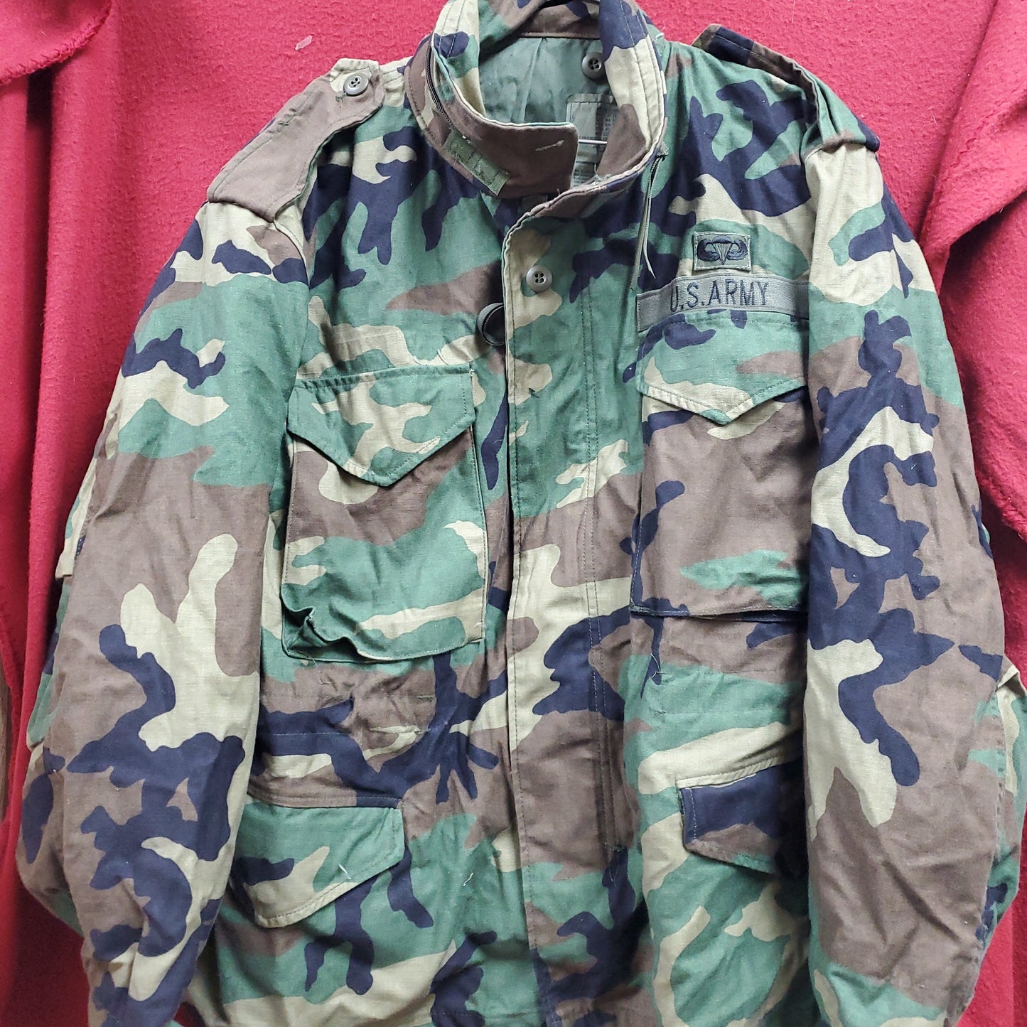 US Army BDU Medium X-Short Cold Weather Field Jacket Woodland Camo (BB01-g168)