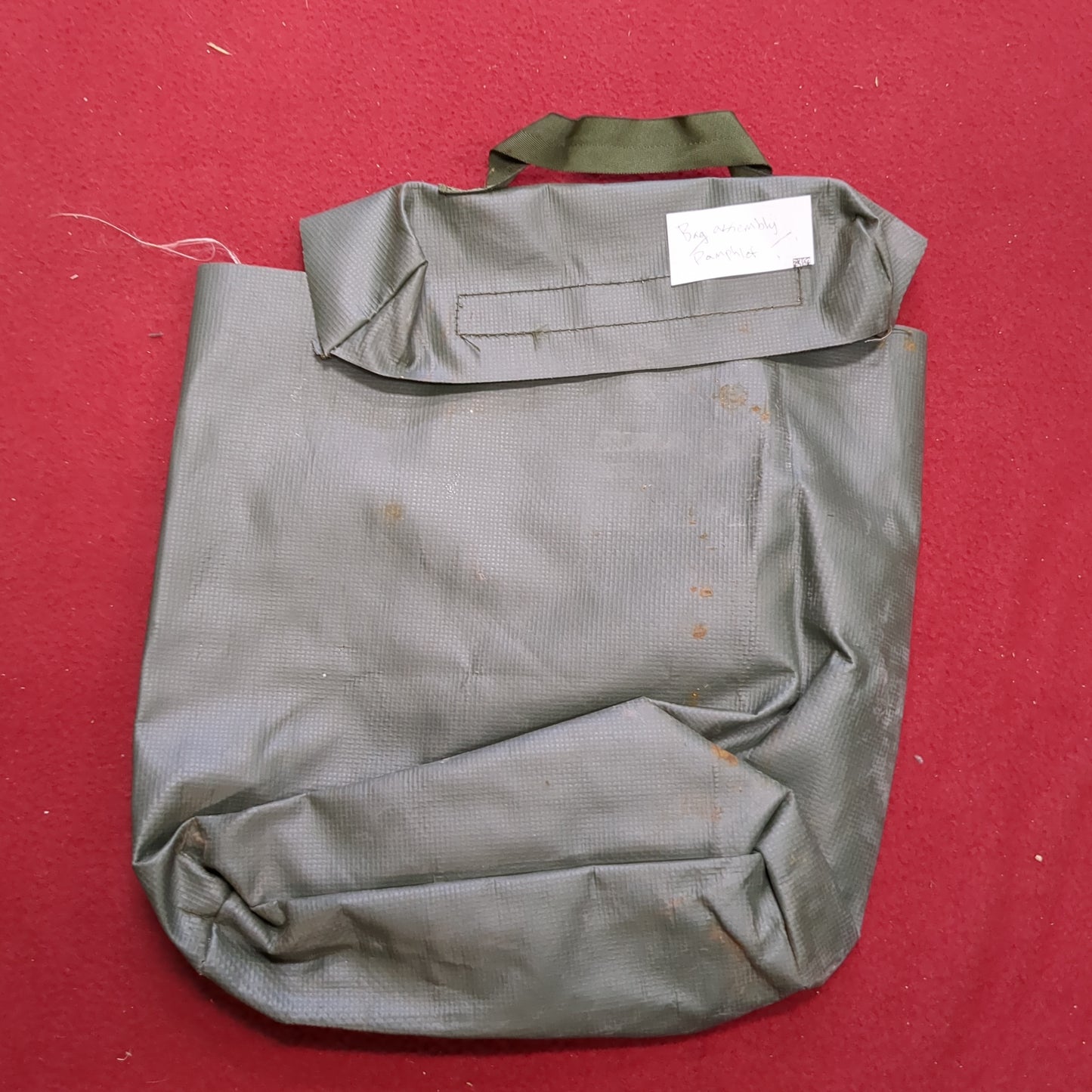 Vintage US Army Pamphlet Bag Assembly OD Vinyl Pouch 11676920 (25o- da03-MH278)