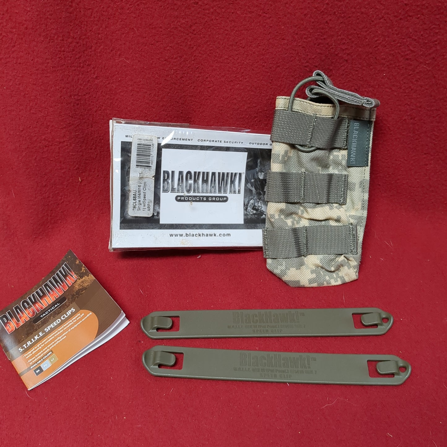 NOS BlackHawk Single Magazine Molle II UCP Pouch with S.T.R.I.K.E Speed Loaders (fb12-MH470)
