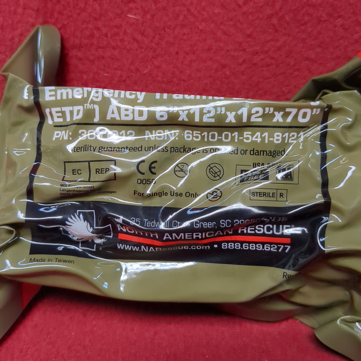 2 PACK - NAR Emergency Trauma Dressing Abdomimal 6"x12"x12"x70" Exp June-2023 (fb04-)
