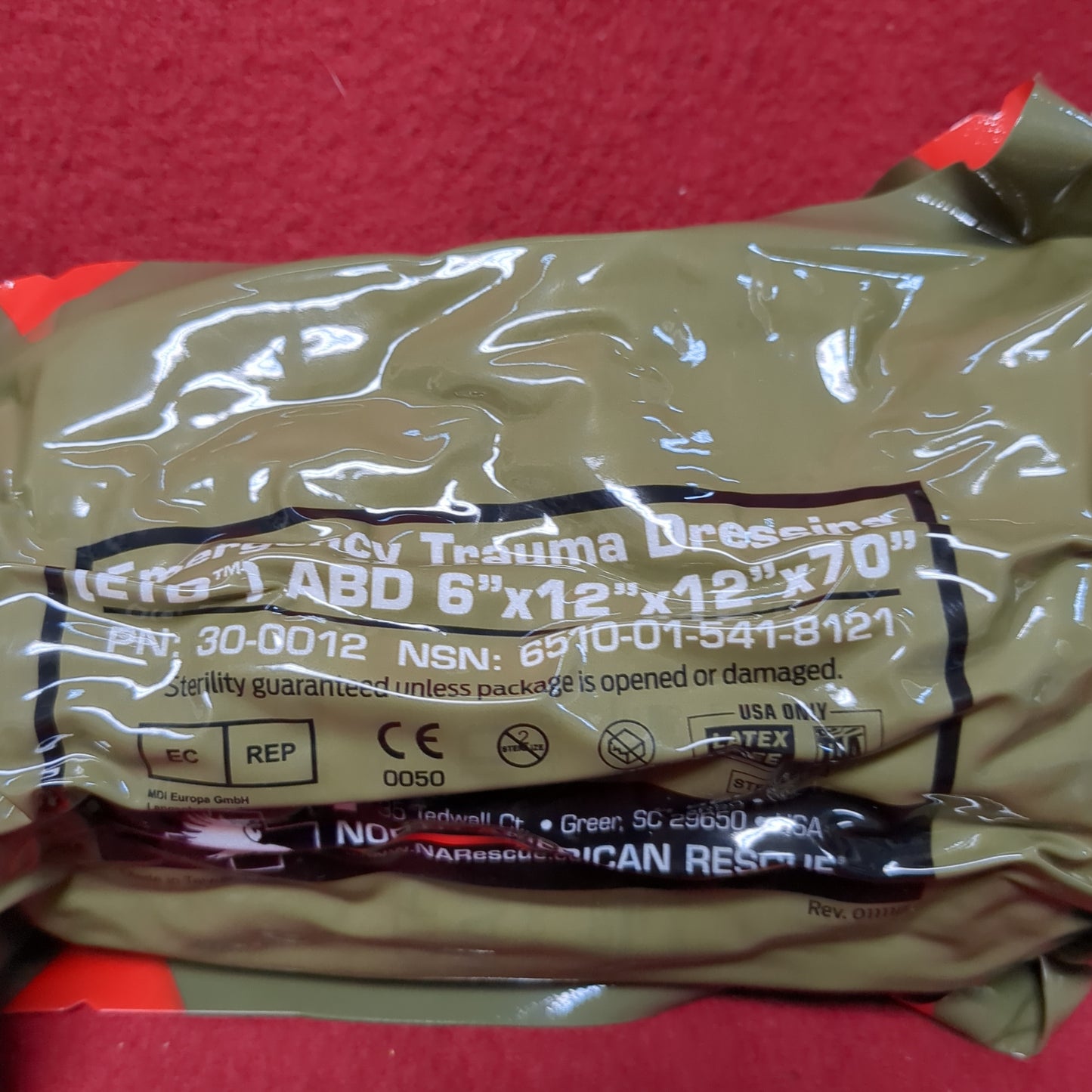 2 PACK - NAR Emergency Trauma Dressing Abdomimal 6"x12"x12"x70" Exp June-2023 (fb04-)