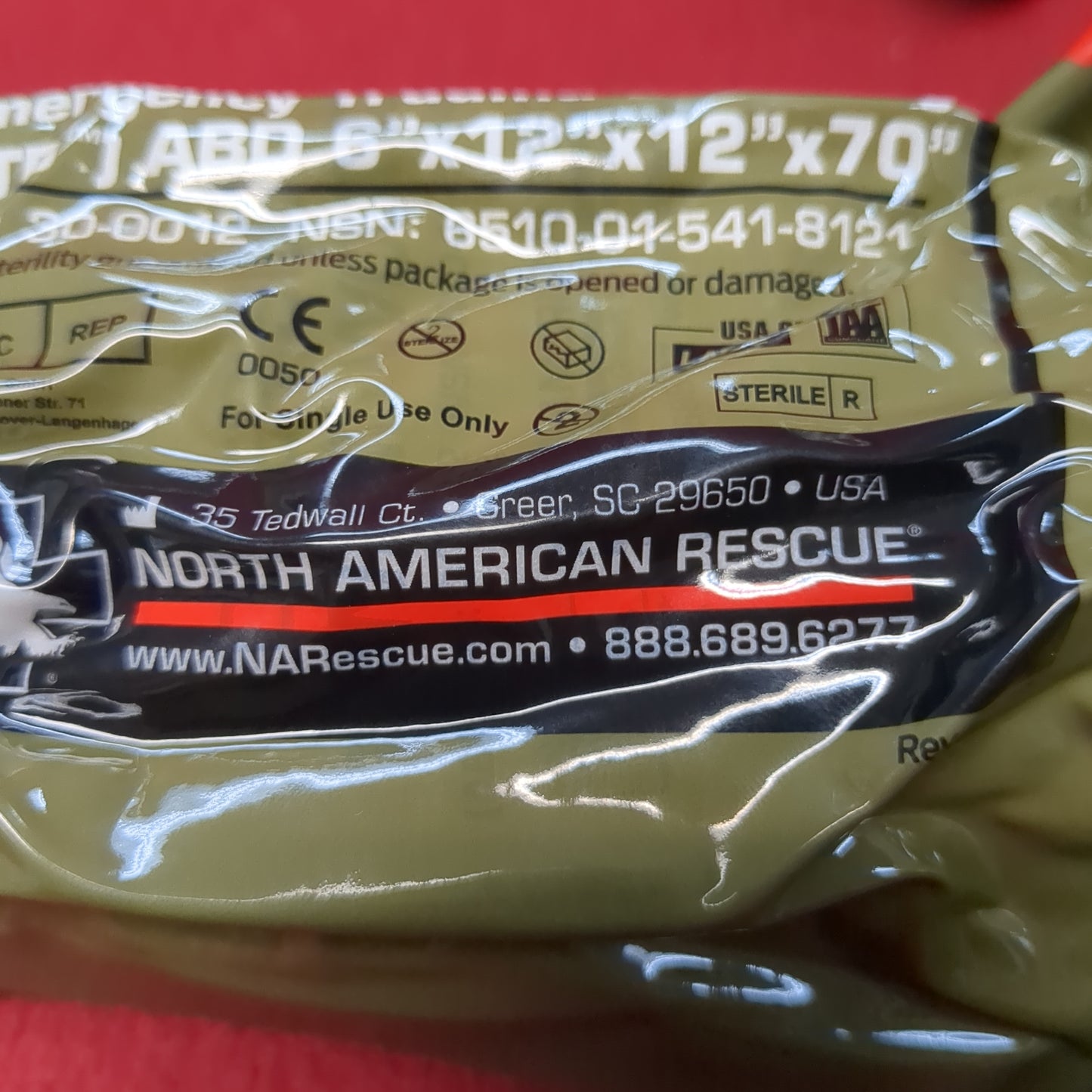2 PACK - NAR Emergency Trauma Dressing Abdomimal 6"x12"x12"x70" Exp June-2023 (fb04-)