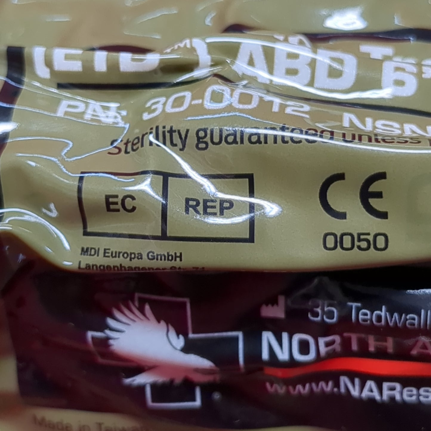2 PACK - NAR Emergency Trauma Dressing Abdomimal 6"x12"x12"x70" Exp June-2023 (fb04-)