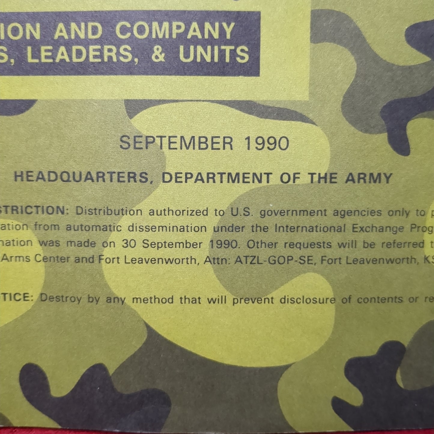 BOOK: September 1990 Battle Focus Training FM 25-101 Field Manual (manual-MH748)