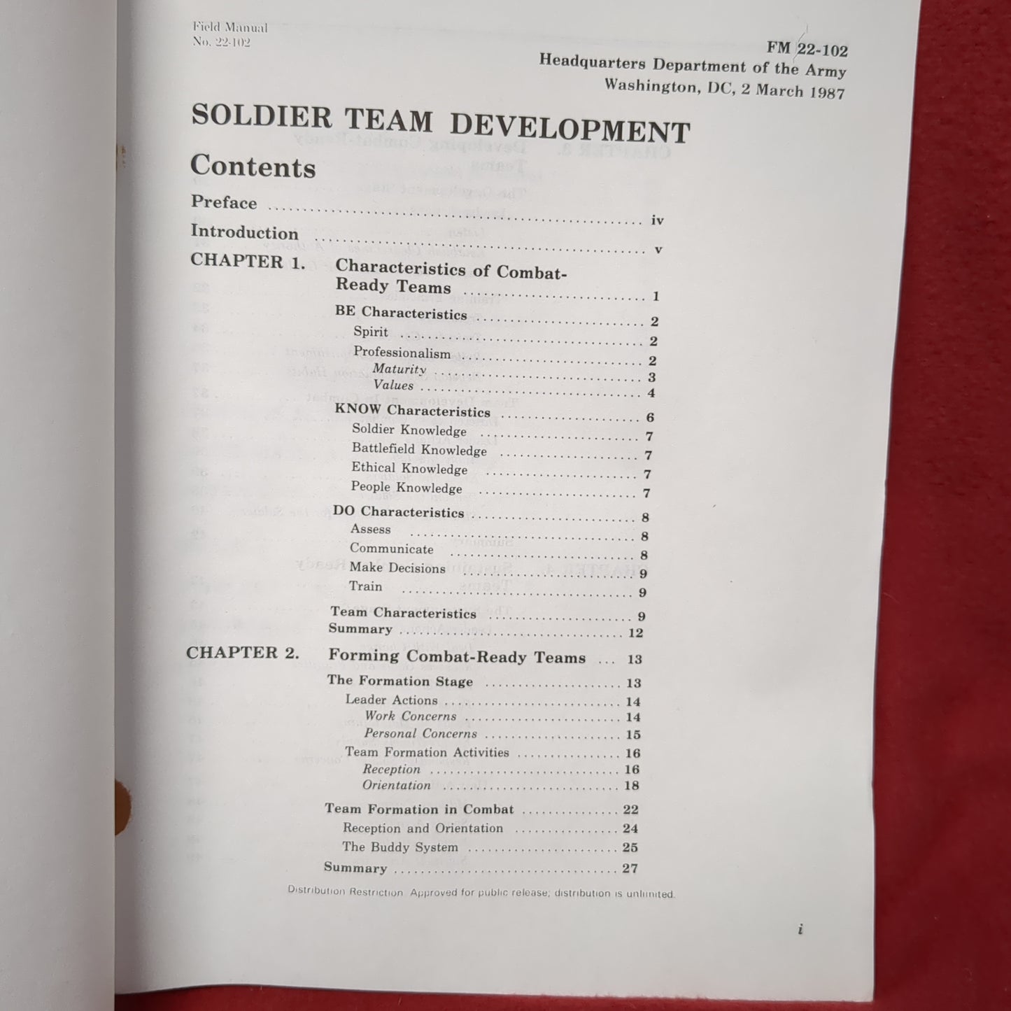 BOOK: March 1987 FM 22-102 Soldier Team Development Field Manual (manual-MH750)