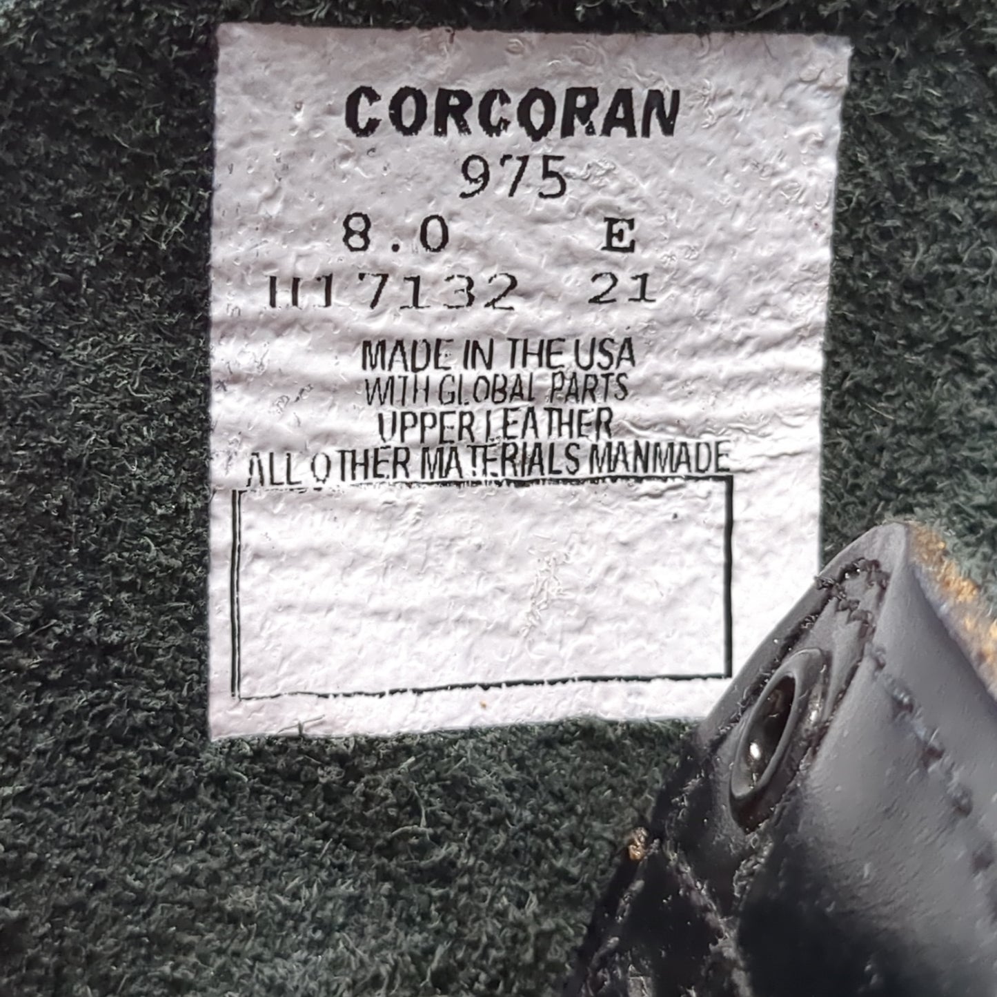 Corcoran Full Force Footwear 8W Leather Black Jump Boots (BA10-White Shelf-APR124)