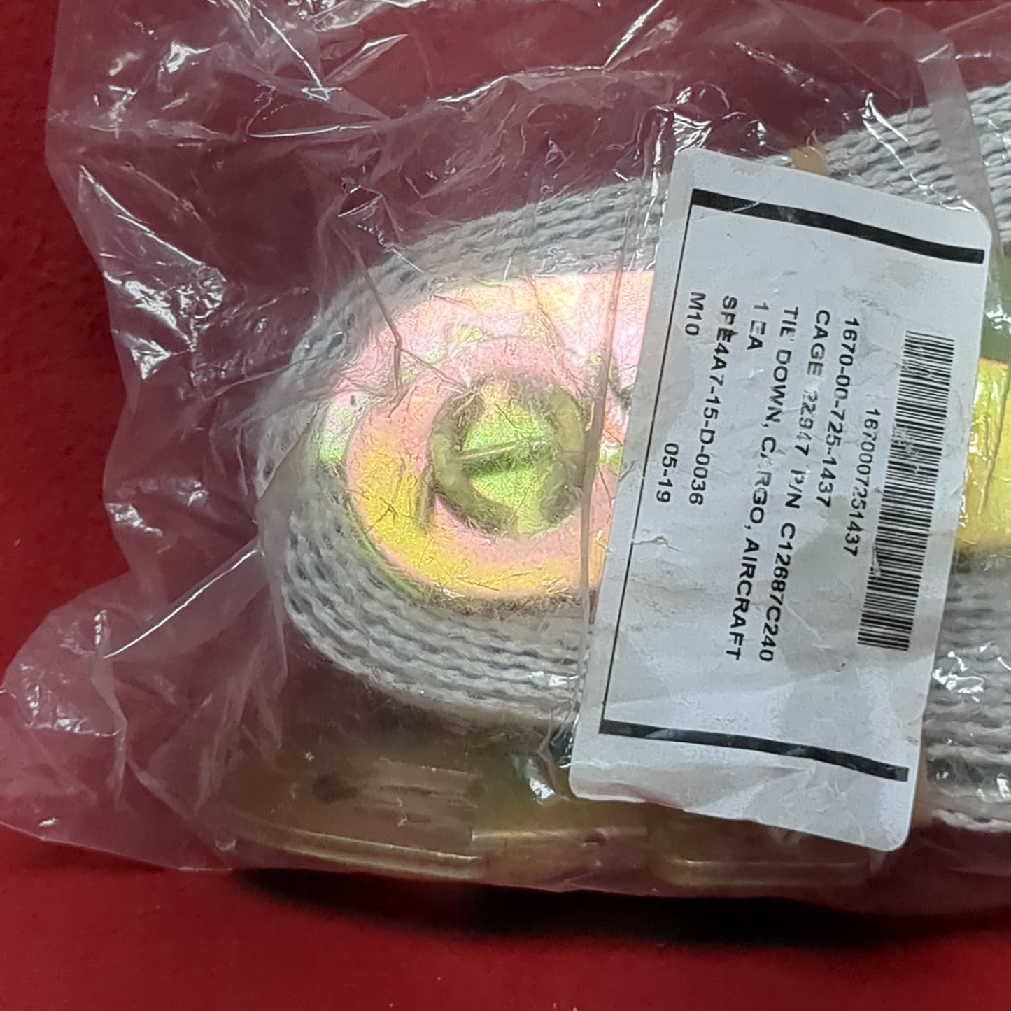 NOS US Army 5000lb Tie-Down Cargo Aircraft Ratchet Strap 1670-00-725-1437 (BA04-APR319)