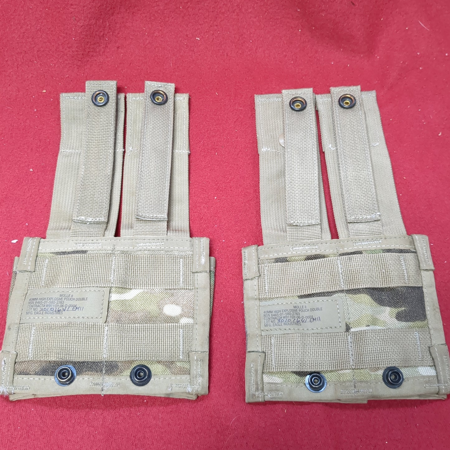 Set of US Army 40mm Double Pouch OCP Molle II Excellent condition (28o- da04-APR337)
