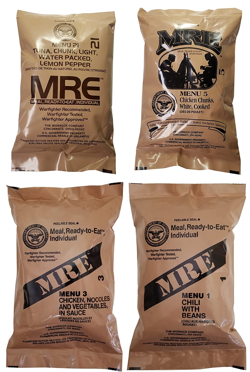 【2029年期限】米軍 MREレーション 4個セット 2029年期限】米軍 MREレーション 4個セット