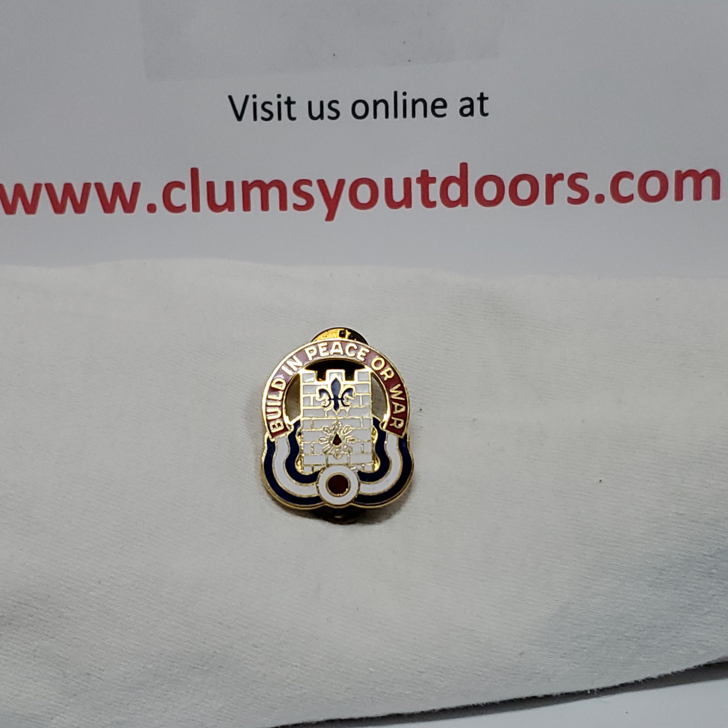 VINTAGE 416th Engineer GP (OBS) "BUILD IN PEACE OR WAR" Pin Crest DUI Unit (01o37)
