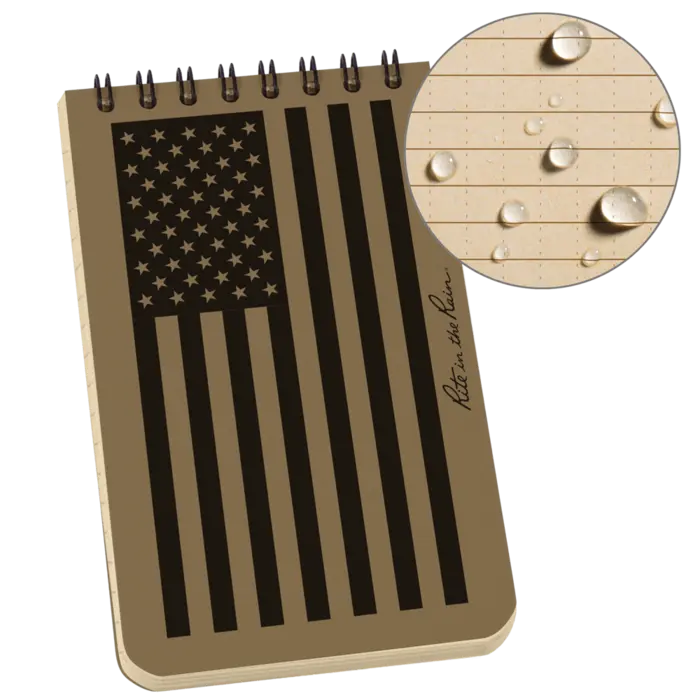 FL935T 3x5 Flag Tan Top Spiral Pocket Rite in the Rain Notebook 3" x 5" (FL935T)