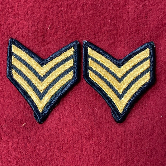 SET OF VINTAGE US Army Sergeant Rank Patch Sew-On (04cc100)