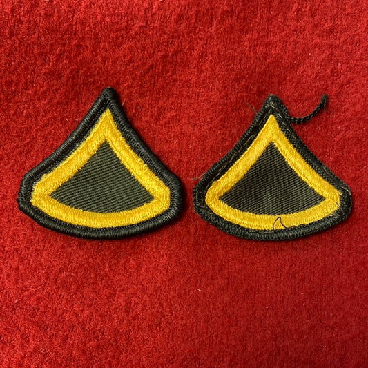 SET OF VINTAGE US Army Private First Class Rank Patch Sew-On (04cc95)