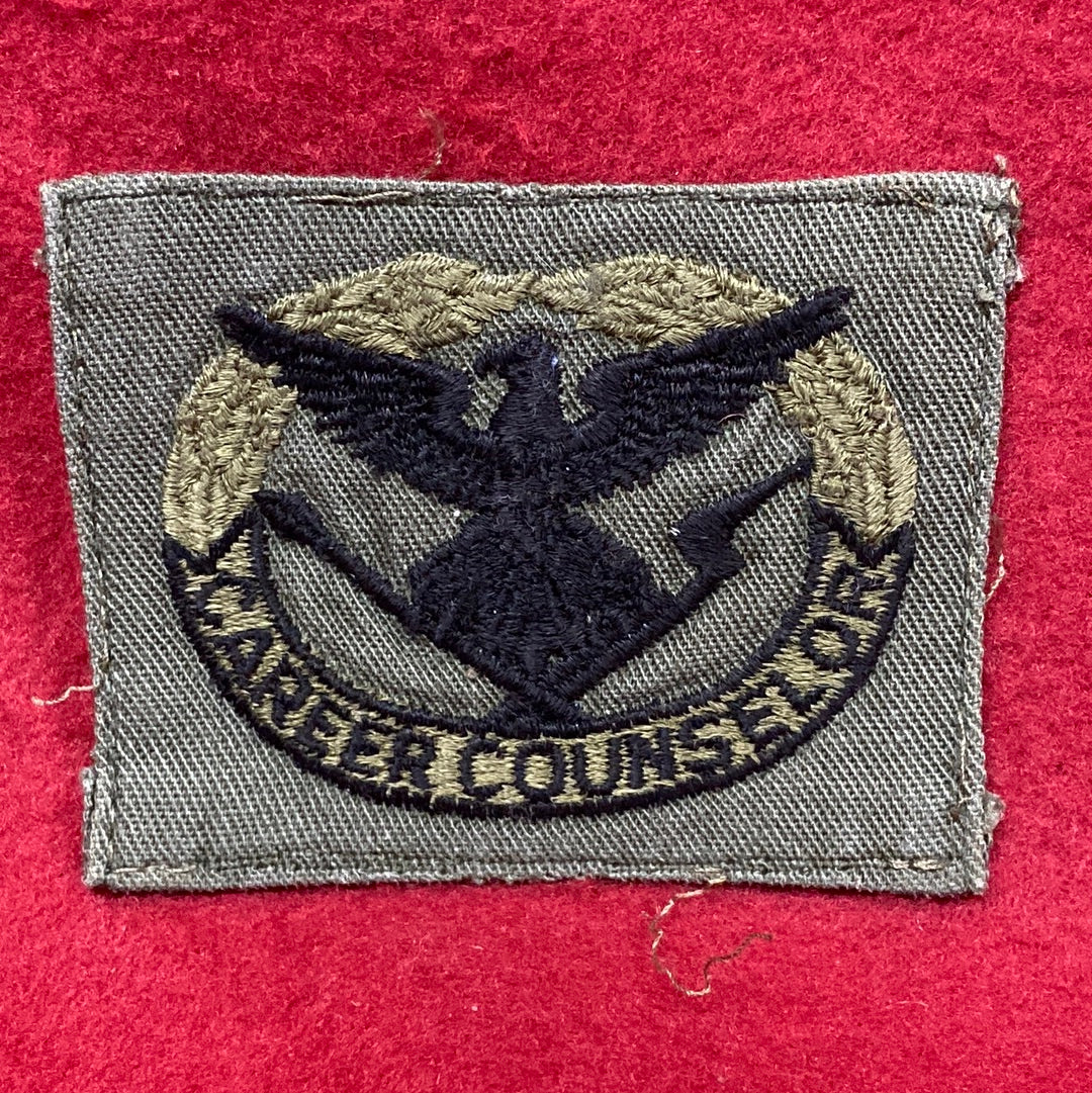 VINTAGE US Army CAREER COUNSELOR Patch SEW ON Subdued OD Black (04cc34)