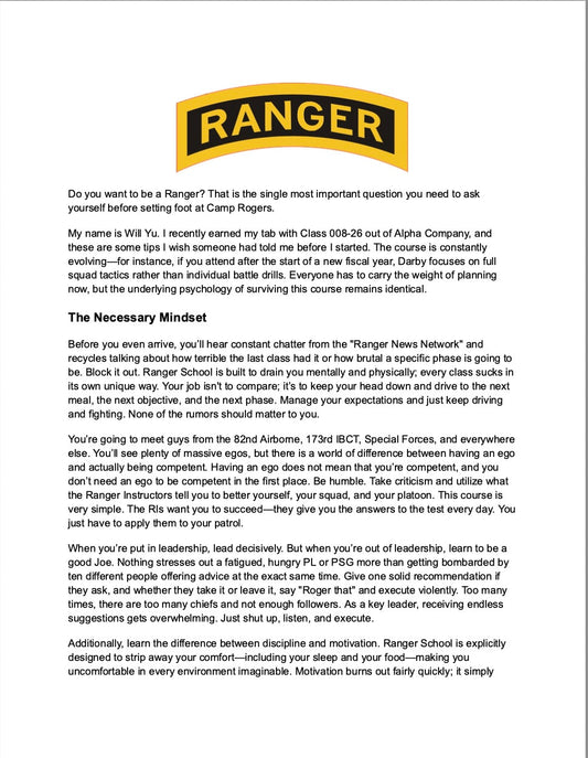 Ranger School Tips from Will Yu, recent Ranger Grad- 008-26