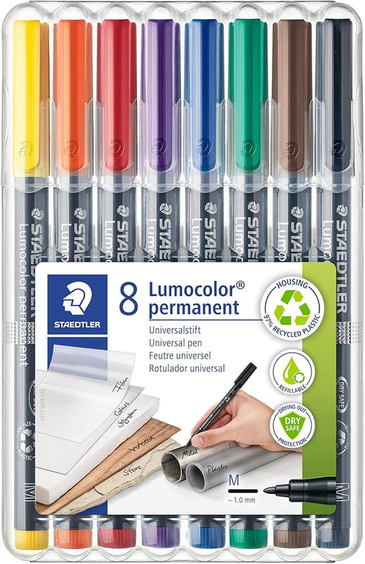 317 WP8 Perm Med Staedtler Lumocolor Overhead Projection Markers 63920 (asn)