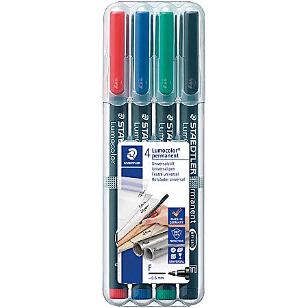 318 WP4 Perm Fine Staedtler Lumocolor Permanent Overhead Projection Markers 52210 (asn)