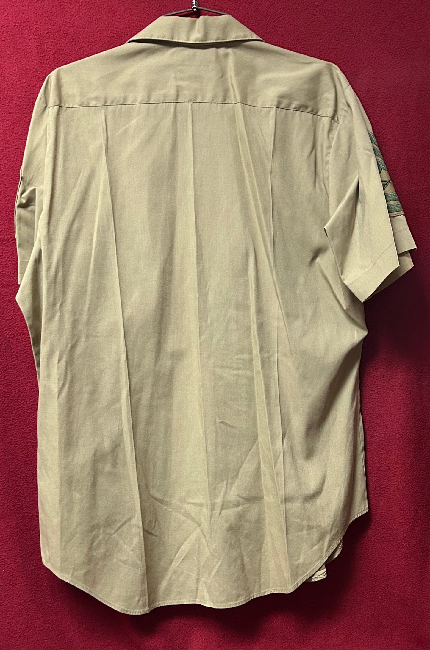 USMC Creighton Permanent No-Press Khaki Short Sleeve L 16-16.5 (CA02-26Feb12)