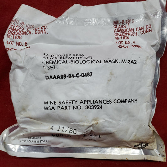 Lot of 3 - US Army M13A2 Gas Mask Filter Element Set M17a1 M17a2 (da7-5026)