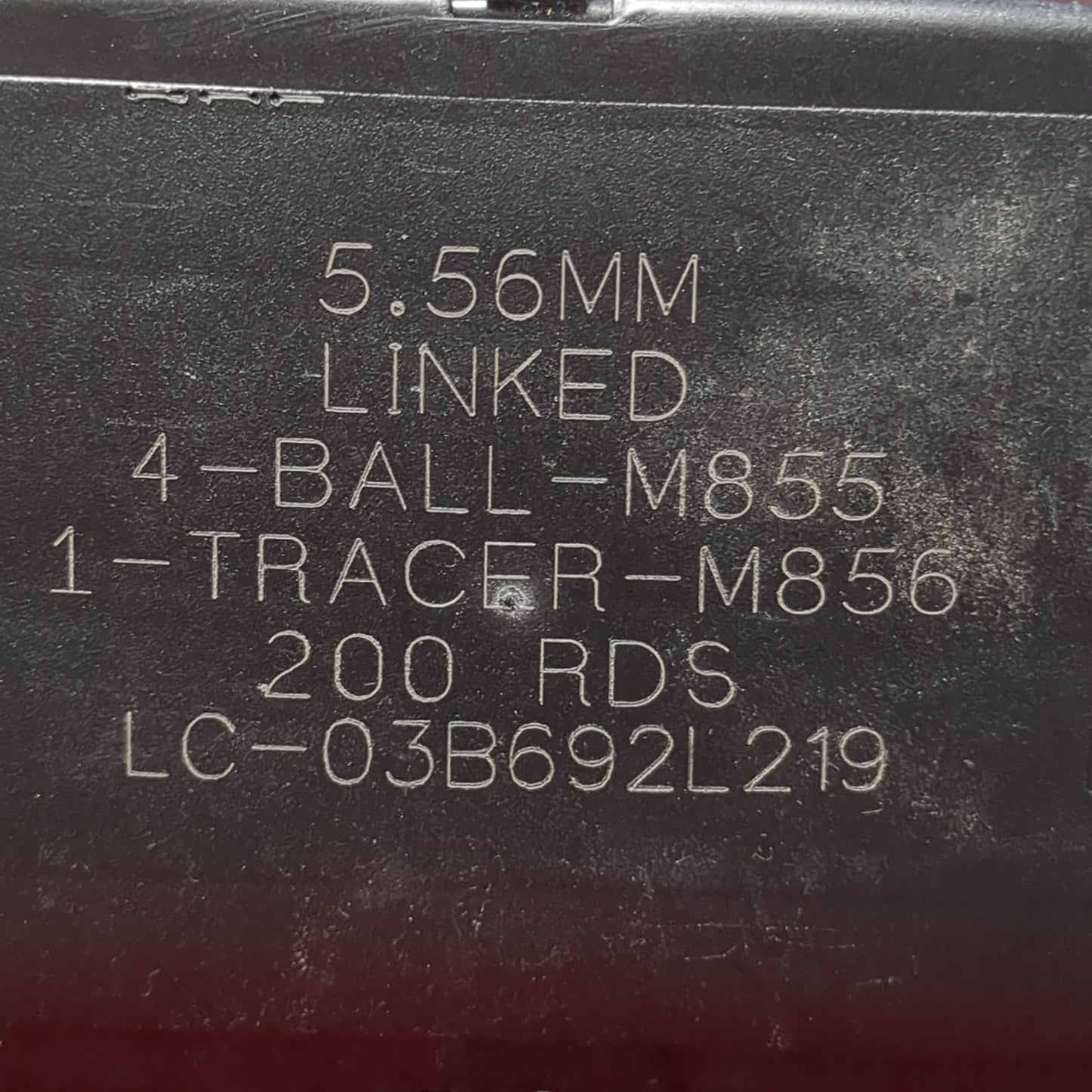 US Army 5.56mm Linked 200rd Black Drum Mag Holder (FB17-APR358)
