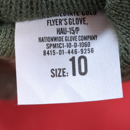US Army Men's Size (10) HAU-15/P Flyer's Intermediate Cold Weather Gloves (cb04-MAY244)