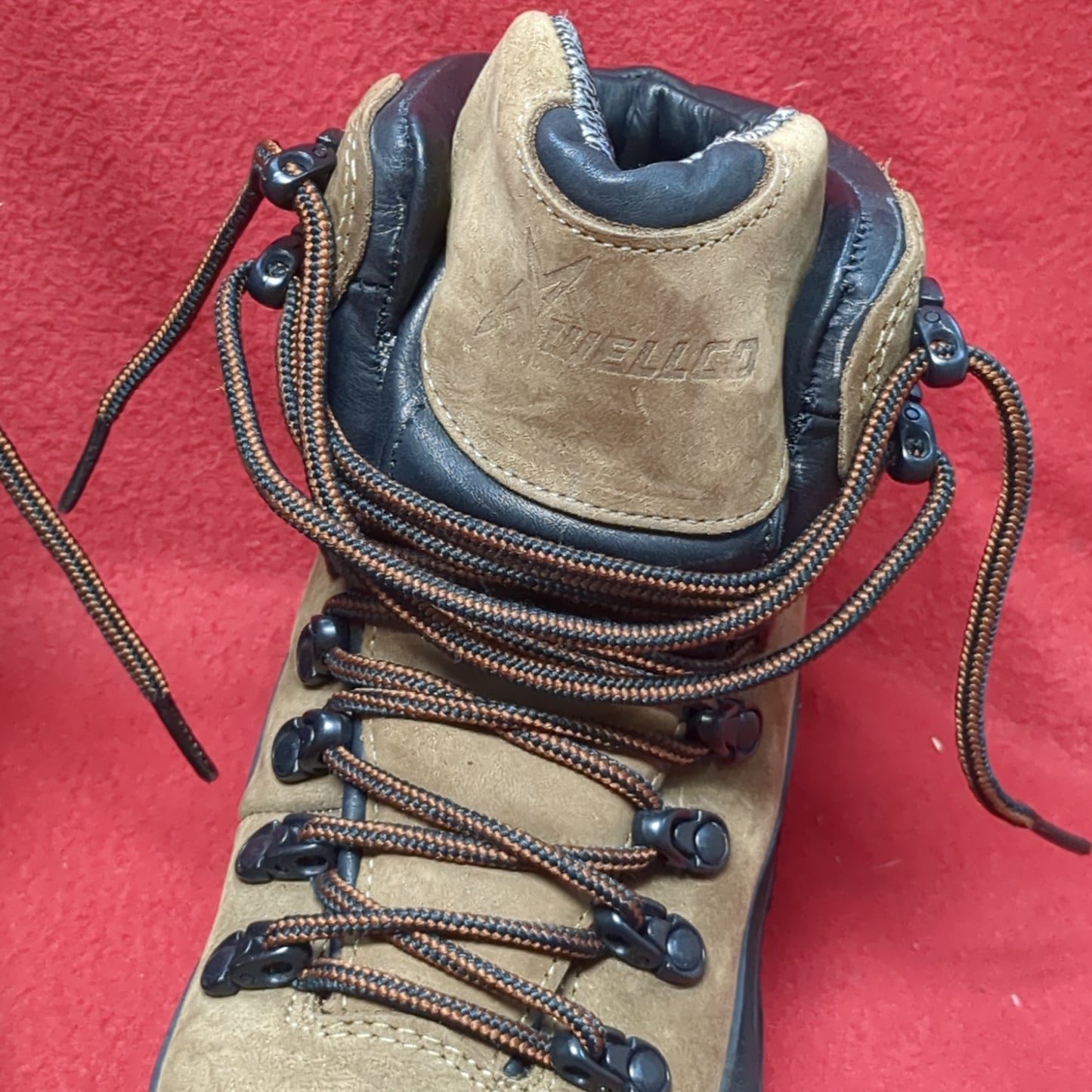Wellco Brown Military Hiking Combat Boots size 4.5W (BA10-MAY283)