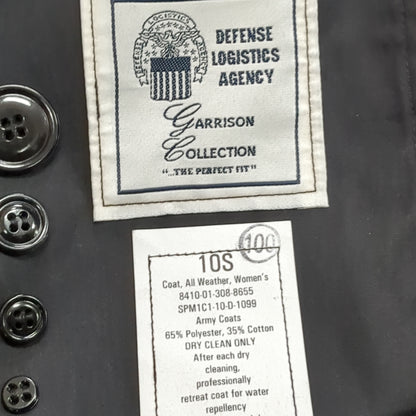 NWT US Army 10S Black All-Weather Overcoat Dress Uniform (BB06-MAY308)