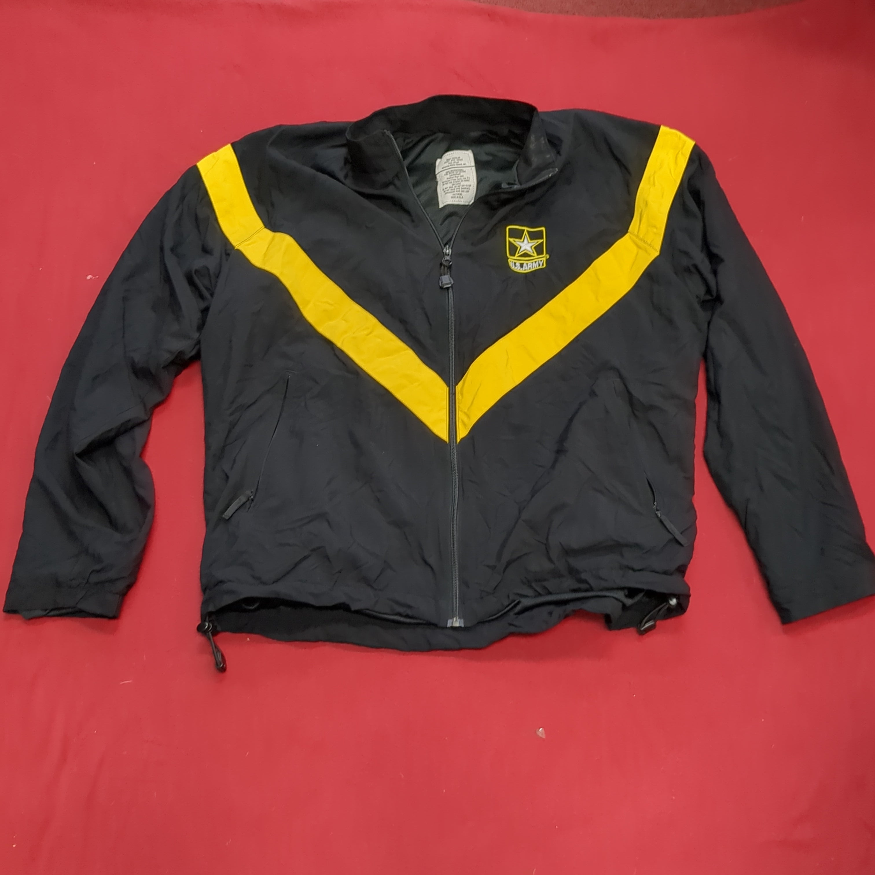 US Army Small Regular PT Jacket Black Gold APFU Uniform Excellent