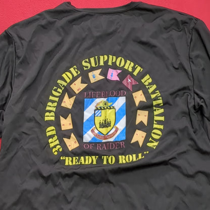 Large 3rd BDE Support Battalion silk shirt Excellent Condition (PT-MAY357)