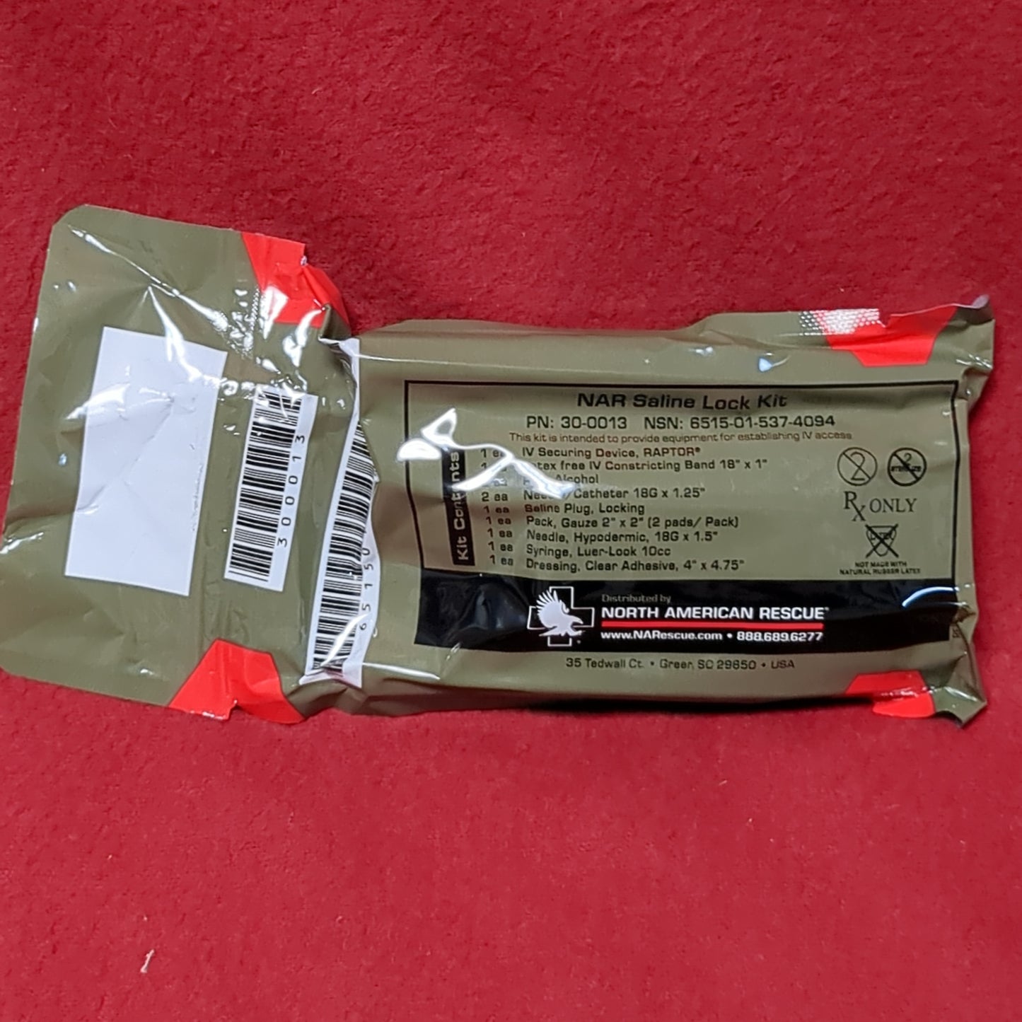 Unopened - NORTH AMERICAN RESCUE NAR Saline Lock Kit (IFAK  ac07-JUN16)