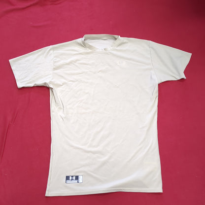 Under Armor XXL Tan Tactical Poly Short sleeve shirt (fa07-JUN57)