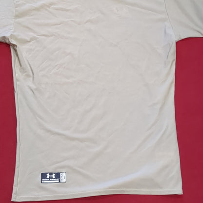 Under Armor XXL Tan Tactical Poly Short sleeve shirt (fa07-JUN57)
